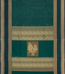 Sea Green Handloom Silk Cotton Saree With Buttas-SC4437