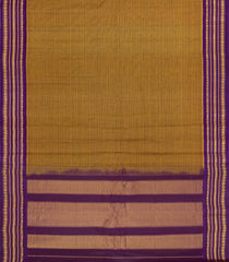 Oil Mustard Handloom Gadwal Silk Cotton Saree With Stripes -GA0266