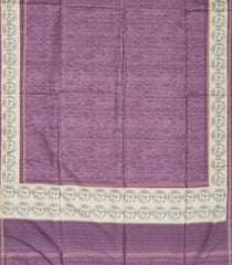 Lilac Woven Art Tussar Silk Saree With Printed Floral Motifs-BL3887