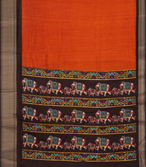 Red Printed Synthetic Dola Silk Saree With Contrast Zari Border-SY0515