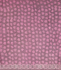 Lilac Printed Jaipur Cotton Saree With Floral Motifs-JC1824