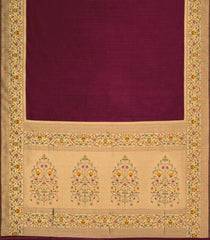 Maroon Woven Art Dupion Saree With Meena Floral Border-BL5930