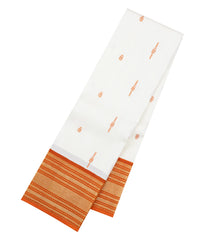 White Handloom Korvai Kanchipuram Silk Saree With Floral Kanchipuram Butta Silk Sarees-KA16573