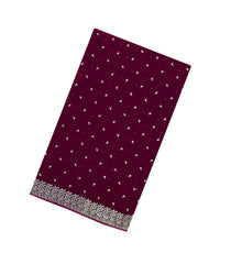 Burgundy Woven Synthetic Blended Tissue Saree With Embroidered Motifs-EN2027