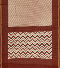 Maroon Printed Blended Chanderi Cotton Saree With Zari Border-BL5779