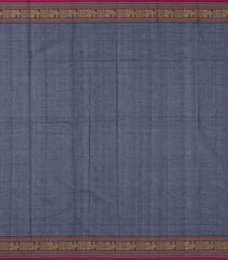 Lilac Handloom Kanchi Cotton Saree With Checks & Buttas-KC1589