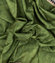 Green Woven Art Tussar Silk Saree With Printed Floral Motifs-BL4203