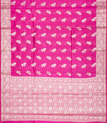 Hot Pink Woven Dupion Silk Saree With Floral Buttas-DS0509