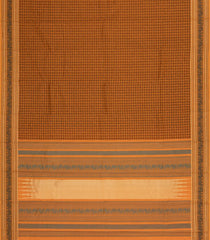 Oil Mustard Handloom Kanchi Cotton Saree With Annam Motifs-KC1827