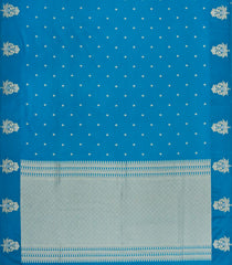 Sky Blue Woven Art Dupion Saree With Floral Buttas-BL5954