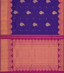 Purple Handloom Kanchipuram Silk Saree With Buttas & Contrast Border-KA14854