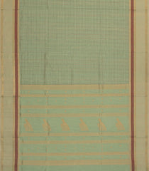 Shadow Green Handloom Silk Cotton Saree With Checks & Buttas-SC3888