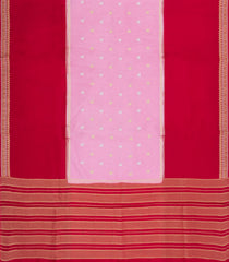 Bubblegum Pink Woven Blended Viscose Saree With Zari Buttas & Contrast Border-BL5515