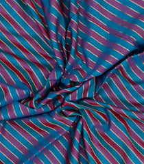 Cyan & Magenta Handloom Soft Silk Cotton Saree With Stripes-SC4572