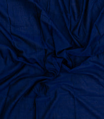 Dark Blue Woven Chirala Cotton Saree With Printed Blouse-CR1514