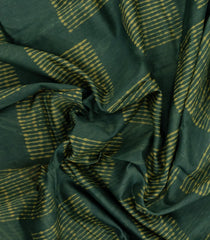 Dark Green Printed Jaipur Cotton Saree With Tie & Dye Motifs-JC1694