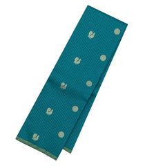 Cyan Handloom Kanchipuram Silk Saree With Stripes & Buttas-KA15002