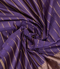 Lilac Handloom Silk Cotton Saree With Veldhari Stripes-SC4540