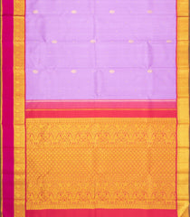 Lavender Handloom Korvai Kanchipuram Silk Saree With Zari Buttas-KA16684