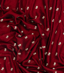 Red Woven Synthetic Blended Saree With Embroidered Motifs-EN2069