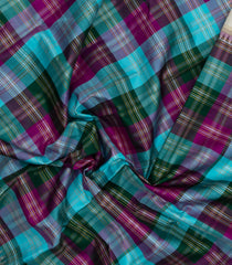 Multi Colour Handloom Korvai Kanchipuram Silk Saree With  Checks-KA15851