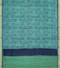 Aquamarine Woven Pure Silk Saree With Printed Floral Motifs-PS0665
