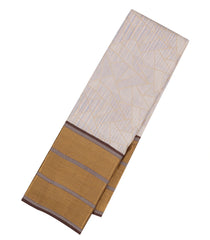 Off White Handloom Korvai Kanchipuram Silk Saree With Abstract Motifs-KA13607