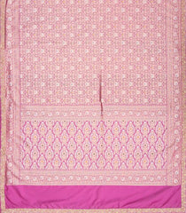 Lilac Woven Silk Saree With Meena Floral Motifs & Hand Embroidered Selvage-EN1702