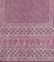 Lilac Printed Jaipur Cotton Saree With Floral Motifs-JC1826