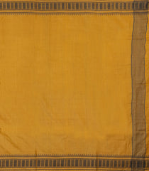 Mustard Woven Tussar Silk Saree With Contrast Border-TU3479