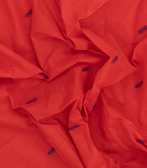 Red Woven Chettinad Cotton Saree With Buttas & Contrast Border-CN1921