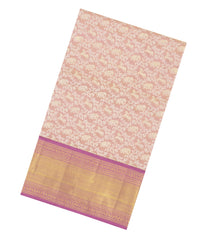 Dusty Pink Handloom Kanchipuram Tissue Silk Saree With Floral Motifs-KA16286