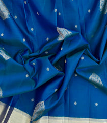 Blue Handloom Kanchipuram Silk Saree With Annam Motifs-KA15079