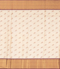 Off White Handloom Korvai Kanchipuram Tissue Silk Saree With Floral Motifs-KA13611