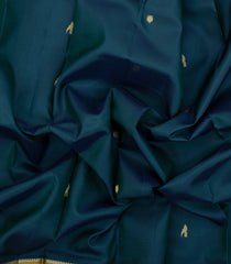 Teal Handloom Kanchipuram Silk Saree With Buttas & Printed Pallu-KA15667