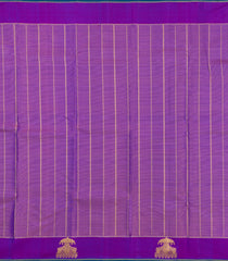 Blue Handloom Kanchipuram Silk Saree With Vairaoosi Stripes & Buttas-KA15494