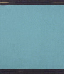 Light Blue Handwoven Bengal Cotton Saree With Black Border-BG1481