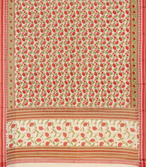 Cream Handloom Chanderi Cotton Saree With Printed Floral Motifs