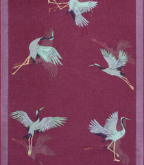 Dusty Pink Printed Synthetics Linen Saree With Zari Border-BL5327