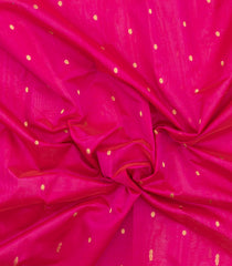 Pink Handloom Silk Cotton Saree With Buttas & Zari Border-SC4660