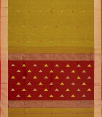 Oil Mustard Handloom Maheswari Silk Cotton Saree With Buttas-SC4151