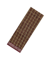 Beige Printed Chanderi Cotton Saree With Zari Border-CC1598