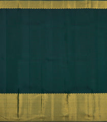 Bottle Green Handloom Kanchipuram Silk Saree With Temple Border-KA16196