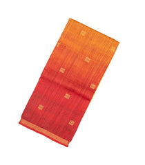 Red Handloom Tussar Silk Saree With Ombre Effect-TU2680