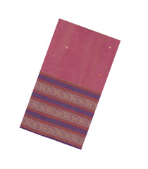 Peach Handloom Silk Cotton Saree With Buttas-SC4313