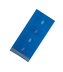 Blue Woven Tussar Silk Saree With Floral Motifs-TU3263