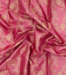 Dusty Pink Woven Tussar Silk Saree With Floral Motifs-TU3405