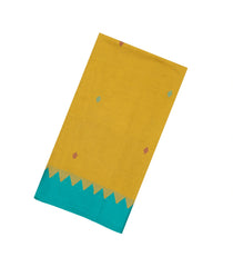 Mustard Handloom Bengal Cotton Saree With Meena Buttas-BG1995