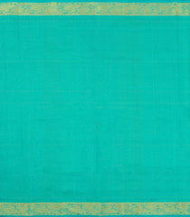 Dark Green Handloom Silk Cotton Saree With Zari Checks & Buttas-SC4502