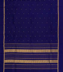 Dark Blue Woven Pure Silk Saree With Floral Buttas-KA15540
